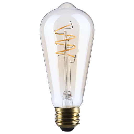 SATCO/NUVO 8W LED ST19 Medium E26 Base 2000K 800Lm Clear Glass Amber Coil Filament Dimmable 90 CRI 120V (S14208)