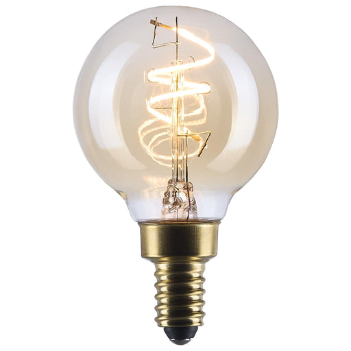 SATCO/NUVO 3.5W LED G16.5 Candelabra (E12) Base 2000K 300Lm Clear Glass Amber Coil Filament Dimmable 90 CRI 120V (S14209)