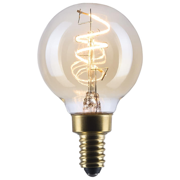 SATCO/NUVO 3.5W LED G16.5 Candelabra (E12) Base 2000K 300Lm Clear Glass Amber Coil Filament Dimmable 90 CRI 120V (S14209)