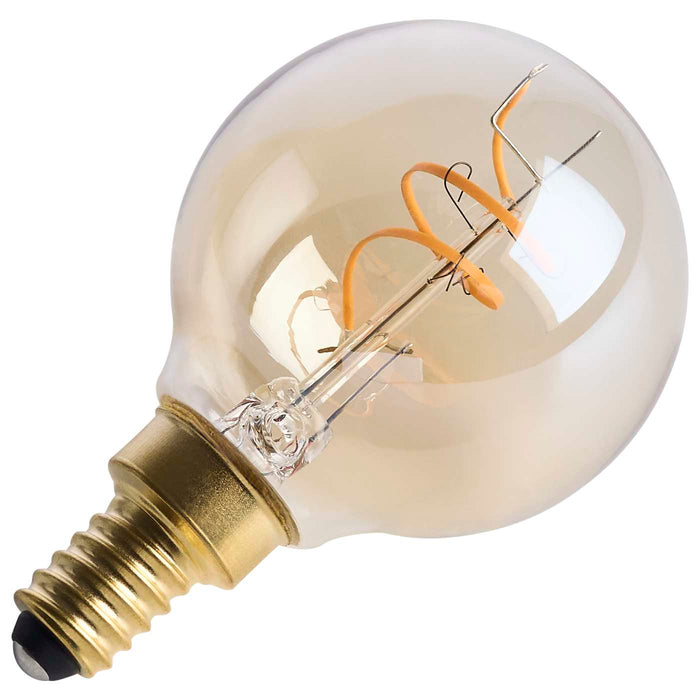 SATCO/NUVO 3.5W LED G16.5 Candelabra (E12) Base 2000K 300Lm Clear Glass Amber Coil Filament Dimmable 90 CRI 120V (S14209)
