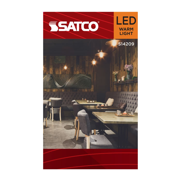 SATCO/NUVO 3.5W LED G16.5 Candelabra (E12) Base 2000K 300Lm Clear Glass Amber Coil Filament Dimmable 90 CRI 120V (S14209)