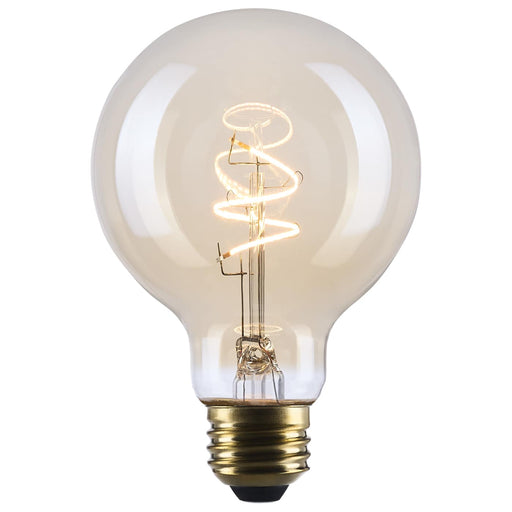SATCO/NUVO 3.5W LED G25 Medium E26 Base 2000K 300Lm Clear Glass Amber Coil Filament Dimmable 90 CRI 120V (S14210)
