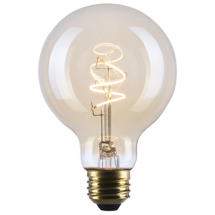 SATCO/NUVO 3.5W LED G25 Medium E26 Base 2000K 300Lm Clear Glass Amber Coil Filament Dimmable 90 CRI 120V (S14210)