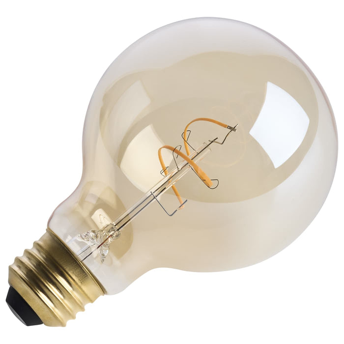SATCO/NUVO 3.5W LED G25 Medium E26 Base 2000K 300Lm Clear Glass Amber Coil Filament Dimmable 90 CRI 120V (S14210)