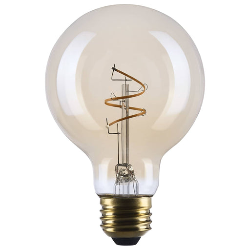 SATCO/NUVO 3.5W LED G25 Medium E26 Base 2000K 300Lm Clear Glass Amber Coil Filament Dimmable 90 CRI 120V (S14210)