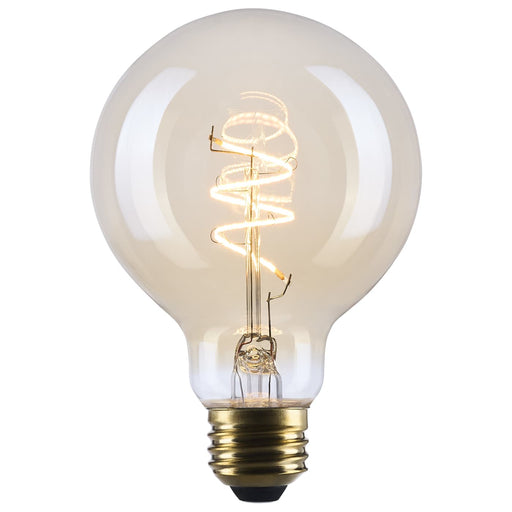 SATCO/NUVO 5.5W LED G25 Medium E26 Base 2000K 500Lm Clear Glass Amber Coil Filament Dimmable 90 CRI 120V (S14211)