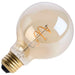 SATCO/NUVO 5.5W LED G25 Medium E26 Base 2000K 500Lm Clear Glass Amber Coil Filament Dimmable 90 CRI 120V (S14211)