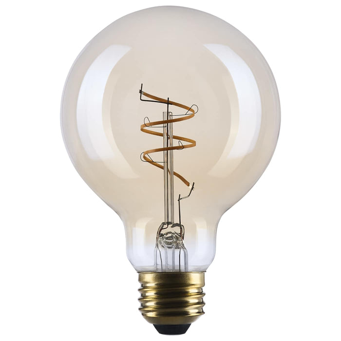 SATCO/NUVO 5.5W LED G25 Medium E26 Base 2000K 500Lm Clear Glass Amber Coil Filament Dimmable 90 CRI 120V (S14211)