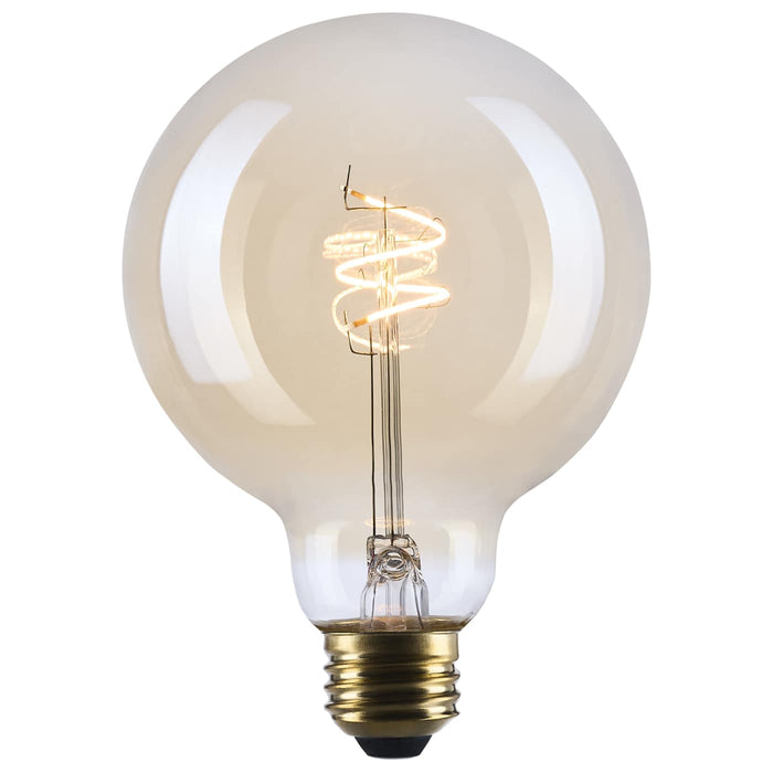 SATCO/NUVO 3.5W LED G30 Medium E26 Base 2000K 300Lm Clear Glass Amber Coil Filament Dimmable 90 CRI 120V (S14212)