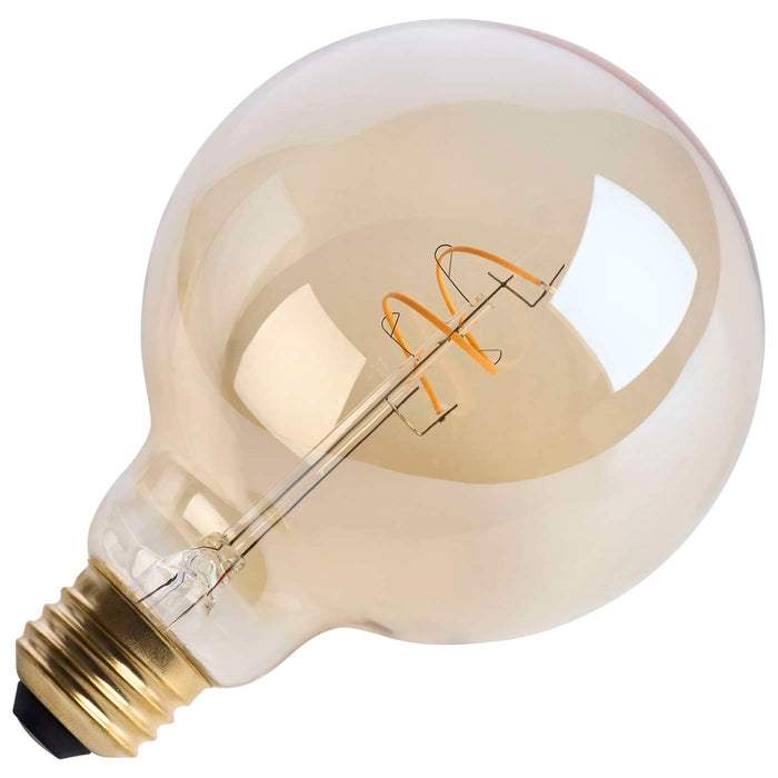 SATCO/NUVO 3.5W LED G30 Medium E26 Base 2000K 300Lm Clear Glass Amber Coil Filament Dimmable 90 CRI 120V (S14212)