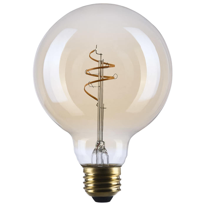 SATCO/NUVO 5.5W LED G30 Medium E26 Base 2000K 500Lm Clear Glass Amber Coil Filament Dimmable 90 CRI 120V (S14213)