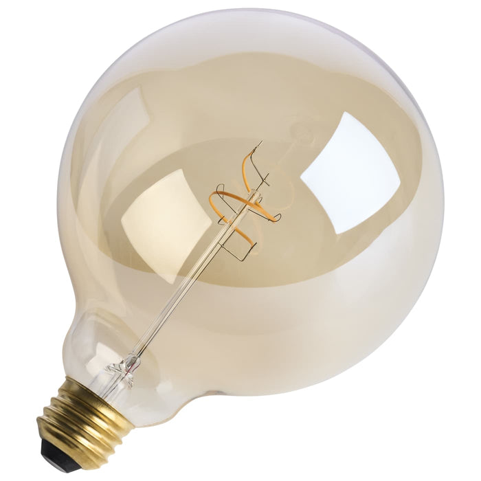 SATCO/NUVO 3.5W LED G40 Medium E26 Base 2000K 300Lm Clear Glass Amber Coil Filament Dimmable 90 CRI 120V (S14214)