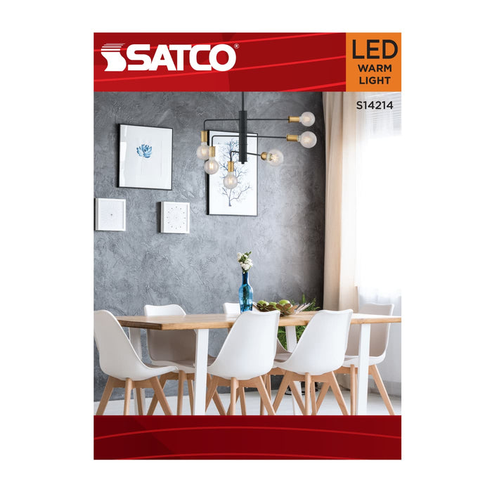 SATCO/NUVO 3.5W LED G40 Medium E26 Base 2000K 300Lm Clear Glass Amber Coil Filament Dimmable 90 CRI 120V (S14214)