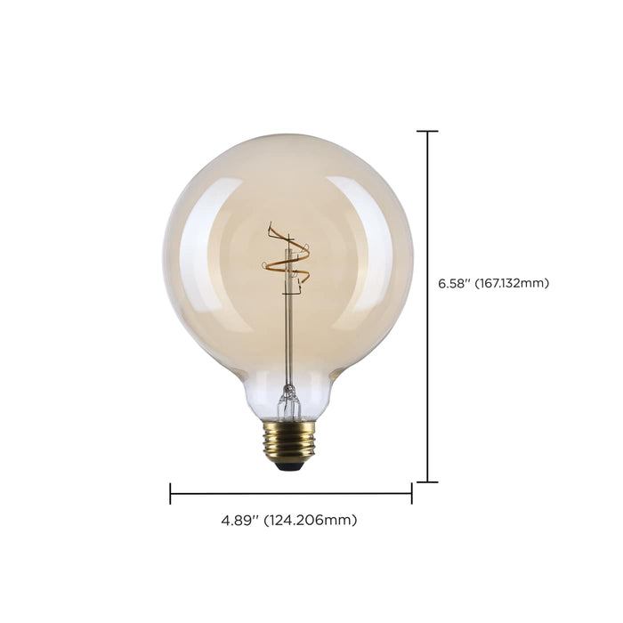 SATCO/NUVO 3.5W LED G40 Medium E26 Base 2000K 300Lm Clear Glass Amber Coil Filament Dimmable 90 CRI 120V (S14214)