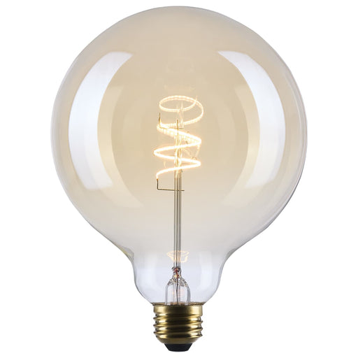 SATCO/NUVO 5.5W LED G40 Medium E26 Base 2000K 500Lm Clear Glass Amber Coil Filament Dimmable 90 CRI 120V (S14215)