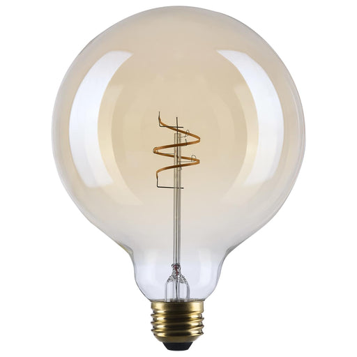 SATCO/NUVO 5.5W LED G40 Medium E26 Base 2000K 500Lm Clear Glass Amber Coil Filament Dimmable 90 CRI 120V (S14215)