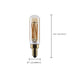 SATCO/NUVO 5.5W LED T6 Candelabra (E12) Base 2000K 500Lm Clear Glass Amber Straight Filament Dimmable 90 CRI 120V (S14217)