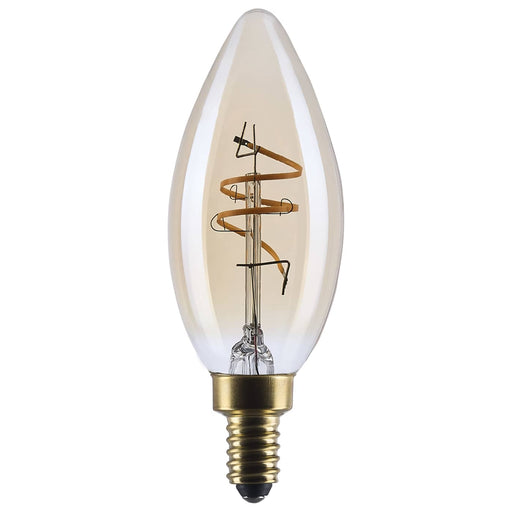 SATCO/NUVO 3.5W LED C11 Candelabra (E12) Base 2000K 300Lm Base Clear Glass Amber Coil Filament Dimmable 90 CRI 120V (S14218)