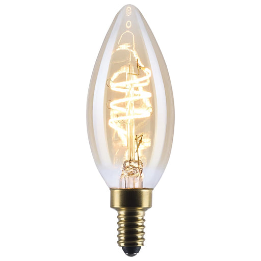 SATCO/NUVO 5.5W LED C11 Candelabra (E12) Base 2000K 500Lm Clear Glass Amber Coil Filament Dimmable 90 CRI 120V (S14219)