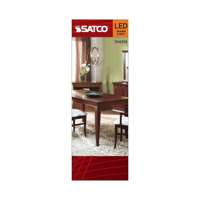 SATCO/NUVO 5.5W LED C11 Candelabra (E12) Base 2000K 500Lm Clear Glass Amber Coil Filament Dimmable 90 CRI 120V (S14219)