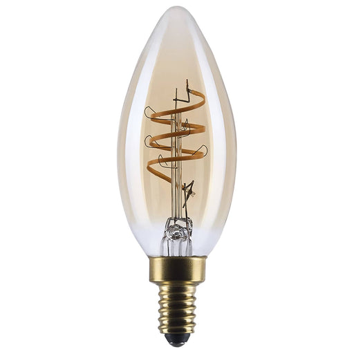 SATCO/NUVO 5.5W LED C11 Candelabra (E12) Base 2000K 500Lm Clear Glass Amber Coil Filament Dimmable 90 CRI 120V (S14219)