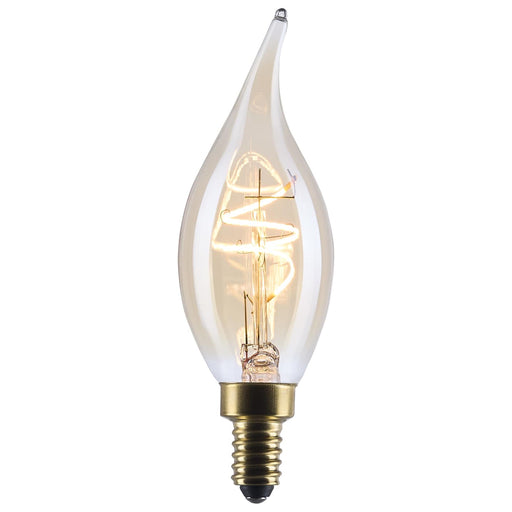SATCO/NUVO 3.5W LED CA11 Candelabra (E12) Base 2000K 300Lm Clear Glass Amber Coil Filament Dimmable 90 CRI 120V (S14220)