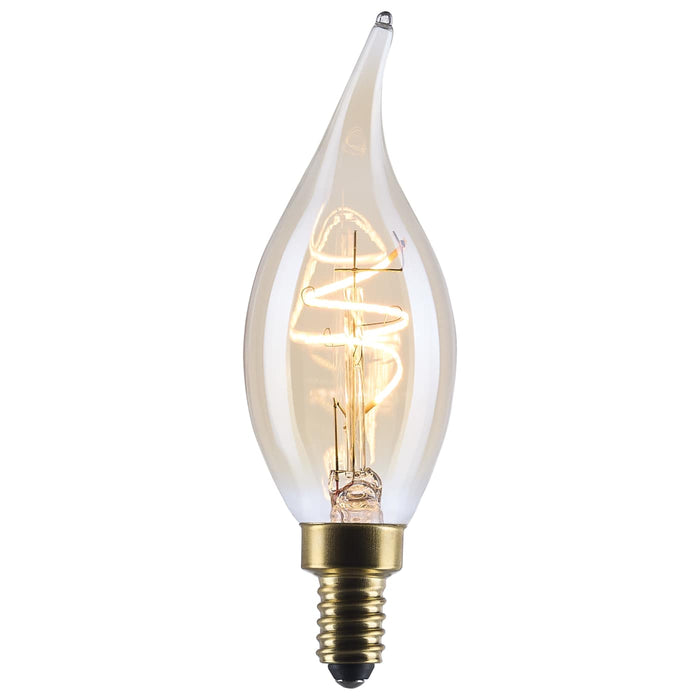 SATCO/NUVO 3.5W LED CA11 Candelabra (E12) Base 2000K 300Lm Clear Glass Amber Coil Filament Dimmable 90 CRI 120V (S14220)