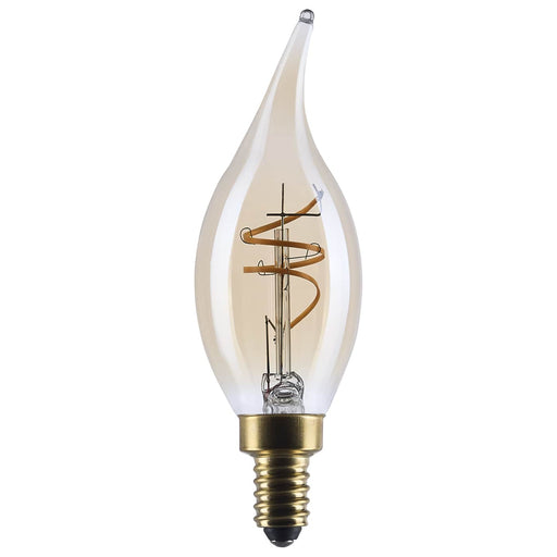 SATCO/NUVO 3.5W LED CA11 Candelabra (E12) Base 2000K 300Lm Clear Glass Amber Coil Filament Dimmable 90 CRI 120V (S14220)
