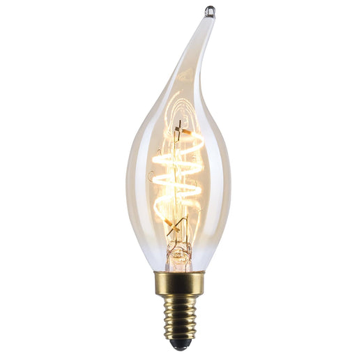 SATCO/NUVO 5.5W LED CA11 Candelabra (E12) Base 2000K 500Lm Clear Glass Amber Coil Filament Dimmable 90 CRI 120V (S14221)