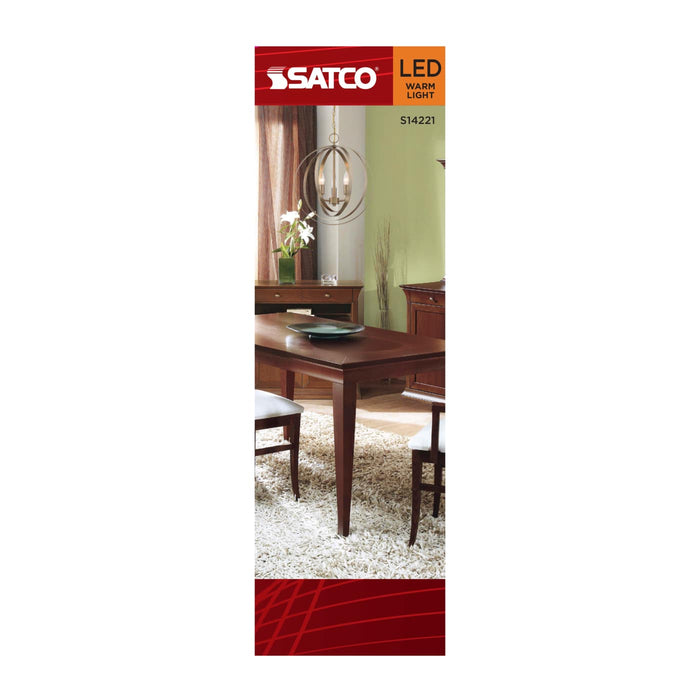 SATCO/NUVO 5.5W LED CA11 Candelabra (E12) Base 2000K 500Lm Clear Glass Amber Coil Filament Dimmable 90 CRI 120V (S14221)