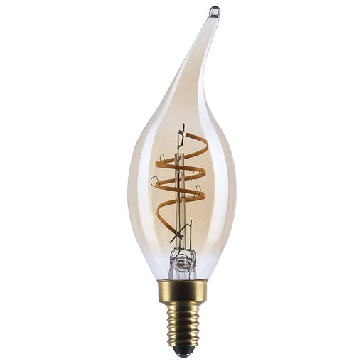 SATCO/NUVO 5.5W LED CA11 Candelabra (E12) Base 2000K 500Lm Clear Glass Amber Coil Filament Dimmable 90 CRI 120V (S14221)