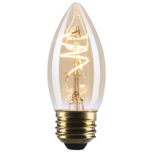 SATCO/NUVO 3.5W LED C11 Medium E26 Base 2000K 300Lm Clear Glass Amber Coil Filament Dimmable 90 CRI 120V (S14222)