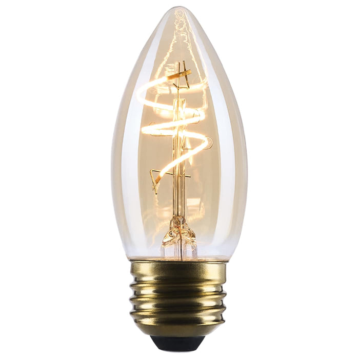 SATCO/NUVO 3.5W LED C11 Medium E26 Base 2000K 300Lm Clear Glass Amber Coil Filament Dimmable 90 CRI 120V (S14222)
