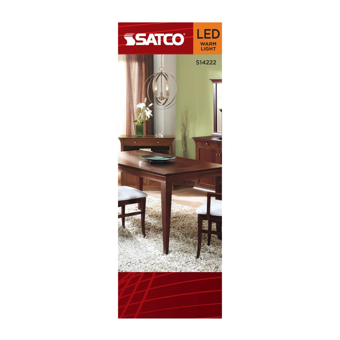 SATCO/NUVO 3.5W LED C11 Medium E26 Base 2000K 300Lm Clear Glass Amber Coil Filament Dimmable 90 CRI 120V (S14222)