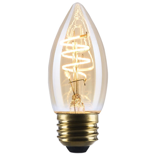 SATCO/NUVO 5.5W LED C11 Medium E26 Base 2000K 500Lm Clear Glass Amber Coil Filament Dimmable 90 CRI 120V (S14223)
