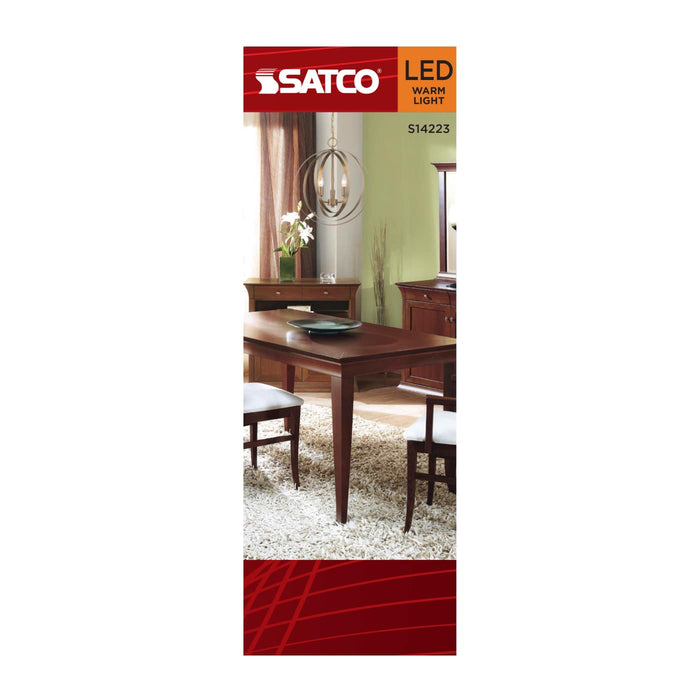 SATCO/NUVO 5.5W LED C11 Medium E26 Base 2000K 500Lm Clear Glass Amber Coil Filament Dimmable 90 CRI 120V (S14223)