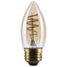 SATCO/NUVO 5.5W LED C11 Medium E26 Base 2000K 500Lm Clear Glass Amber Coil Filament Dimmable 90 CRI 120V (S14223)