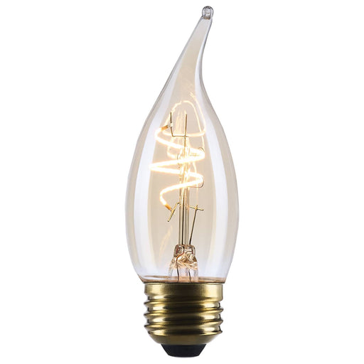 SATCO/NUVO 3.5W LED CA11 Medium E26 Base 2000K 300Lm Clear Glass Amber Coil Filament Dimmable 90 CRI 120V (S14224)