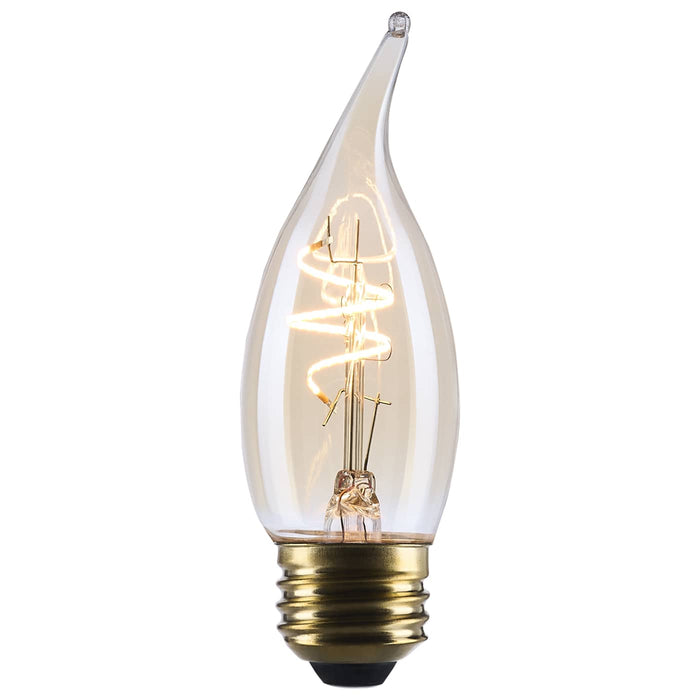 SATCO/NUVO 3.5W LED CA11 Medium E26 Base 2000K 300Lm Clear Glass Amber Coil Filament Dimmable 90 CRI 120V (S14224)