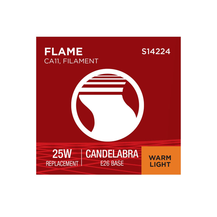 SATCO/NUVO 3.5W LED CA11 Medium E26 Base 2000K 300Lm Clear Glass Amber Coil Filament Dimmable 90 CRI 120V (S14224)