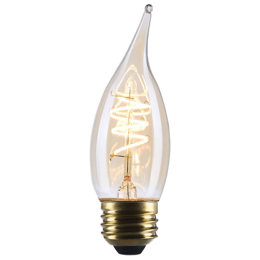 SATCO/NUVO 5.5W LED CA11 Medium E26 Base 2000K 500Lm Clear Glass Amber Coil Filament Dimmable 90 CRI 120V (S14225)