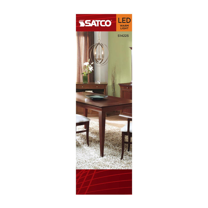 SATCO/NUVO 5.5W LED CA11 Medium E26 Base 2000K 500Lm Clear Glass Amber Coil Filament Dimmable 90 CRI 120V (S14225)