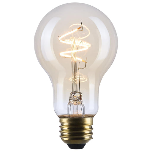 SATCO/NUVO 3.5W LED A19 Medium E26 Base 2000K 300Lm Clear Glass Amber Coil Filament Dimmable 90 CRI 120V (S14226)