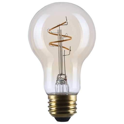SATCO/NUVO 3.5W LED A19 Medium E26 Base 2000K 300Lm Clear Glass Amber Coil Filament Dimmable 90 CRI 120V (S14226)