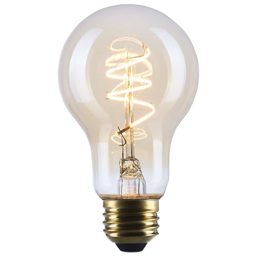 SATCO/NUVO 5.5W LED A19 Medium E26 Base 2000K 500Lm Clear Glass Amber Coil Filament Dimmable 90 CRI 120V (S14227)