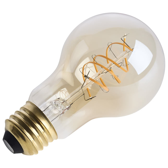 SATCO/NUVO 8W LED A19 Medium E26 Base 2000K 800Lm Clear Glass Amber Coil Filament Dimmable 90 CRI 120V (S14228)