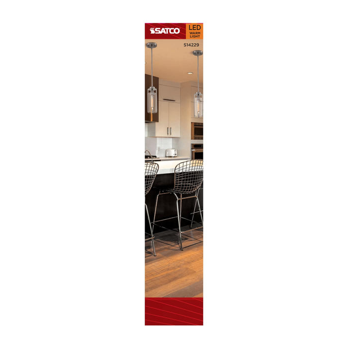 SATCO/NUVO 3.5W LED T9 Medium E26 Base 2000K 300Lm Clear Glass Amber Coil Filament Dimmable 90 CRI 120V (S14229)