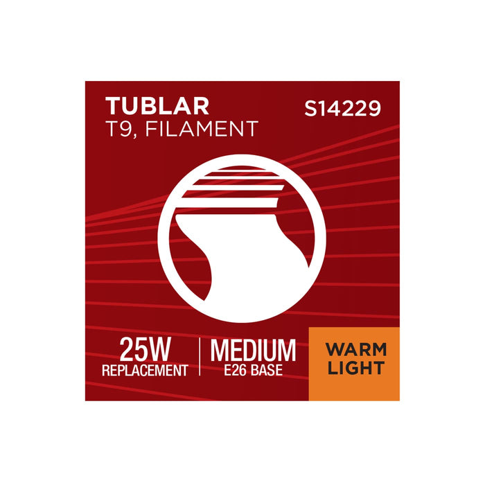 SATCO/NUVO 3.5W LED T9 Medium E26 Base 2000K 300Lm Clear Glass Amber Coil Filament Dimmable 90 CRI 120V (S14229)