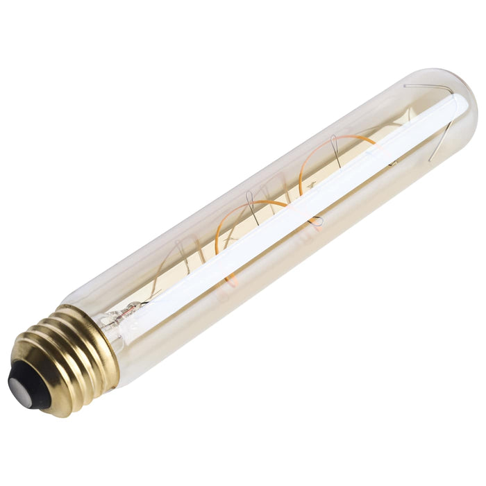 SATCO/NUVO 5.5W LED T9 Medium E26 Base 2000K 500Lm Clear Glass Amber Coil Filament Dimmable 90 CRI 120V (S14230)