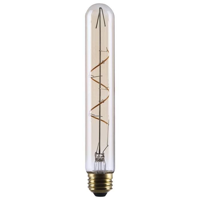 SATCO/NUVO 5.5W LED T9 Medium E26 Base 2000K 500Lm Clear Glass Amber Coil Filament Dimmable 90 CRI 120V (S14230)